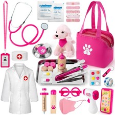 Doctor Kit for Girls, 36 Pcs Veterinarian Playset for , Doctor Kit for Toddle...