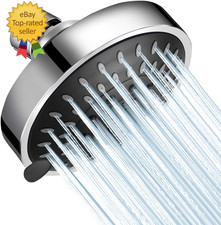 High Pressure Shower Head 5 Settings Fixed Showerhead 4 Inch High Flow Bathroom
