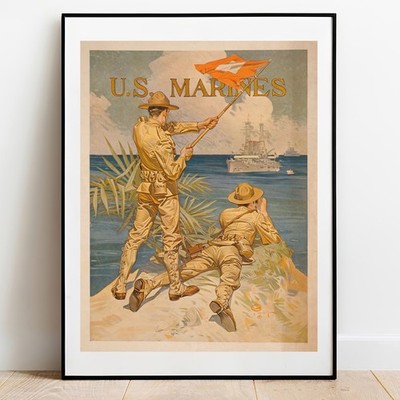 Reproduktion Joseph Leyendecker US Marines Kunstdruck Giclée Poster Vintage