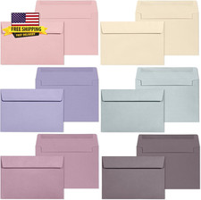 A4 Envelopes - 48-Pack Colored Envelopes for Invitations, Pastel Colored, 4 1/4