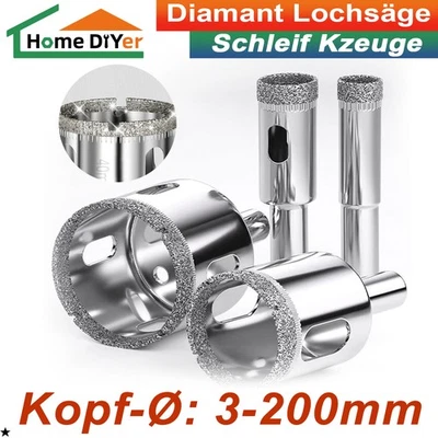 Ø 3-200mm Diamantbohrer Bohrkrone Lochsäge Fliesenbohrer Für Keramik Glas Marmor - Bild 1 von 4