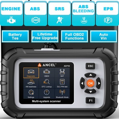 ANCEL AD710 Batterietest Motor ABS SRS Fahrzeugdiagnosescanner ABS-Entlüftung