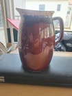 Vintage Hull Pottery Brown Drip Water Milk Pitcher 7” Made in USA 32oz