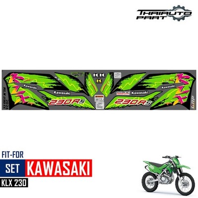 For Kawasaki Custom Graphics Sticker Decal Motocross Green Black KLX230 S R 2024