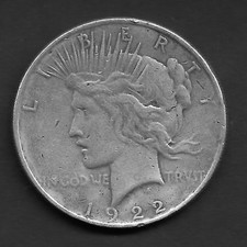 DOLLAR PEACE DOLLAR, 1922 PHILADELPHIA PHILADELPHIA 26.59 gr. USA USA SILVER