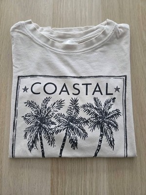 H&M Basic T-Shirt Gr. XXS beige Palme Tiger