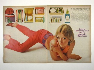 Coty Advertisement Gift Perfume Sets Christmas AD 1960s Vintage Print MOD Fashio