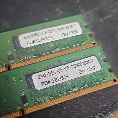MEO 4GB Kit (2x2GB) DDR2 DIMM PC2-6400 DDR2-800 240-Pin RAM 804893
