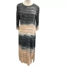Dolan Ombre Tie-Dye T-Shirt Midi Dress 3/4 Sleeve Boho Summer Pink Gray size XS