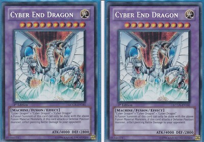 Yu-Gi-Oh! 2x Cyber End Dragon LCGX-EN181 1. Edition Secret Rare NEAR MINT!!