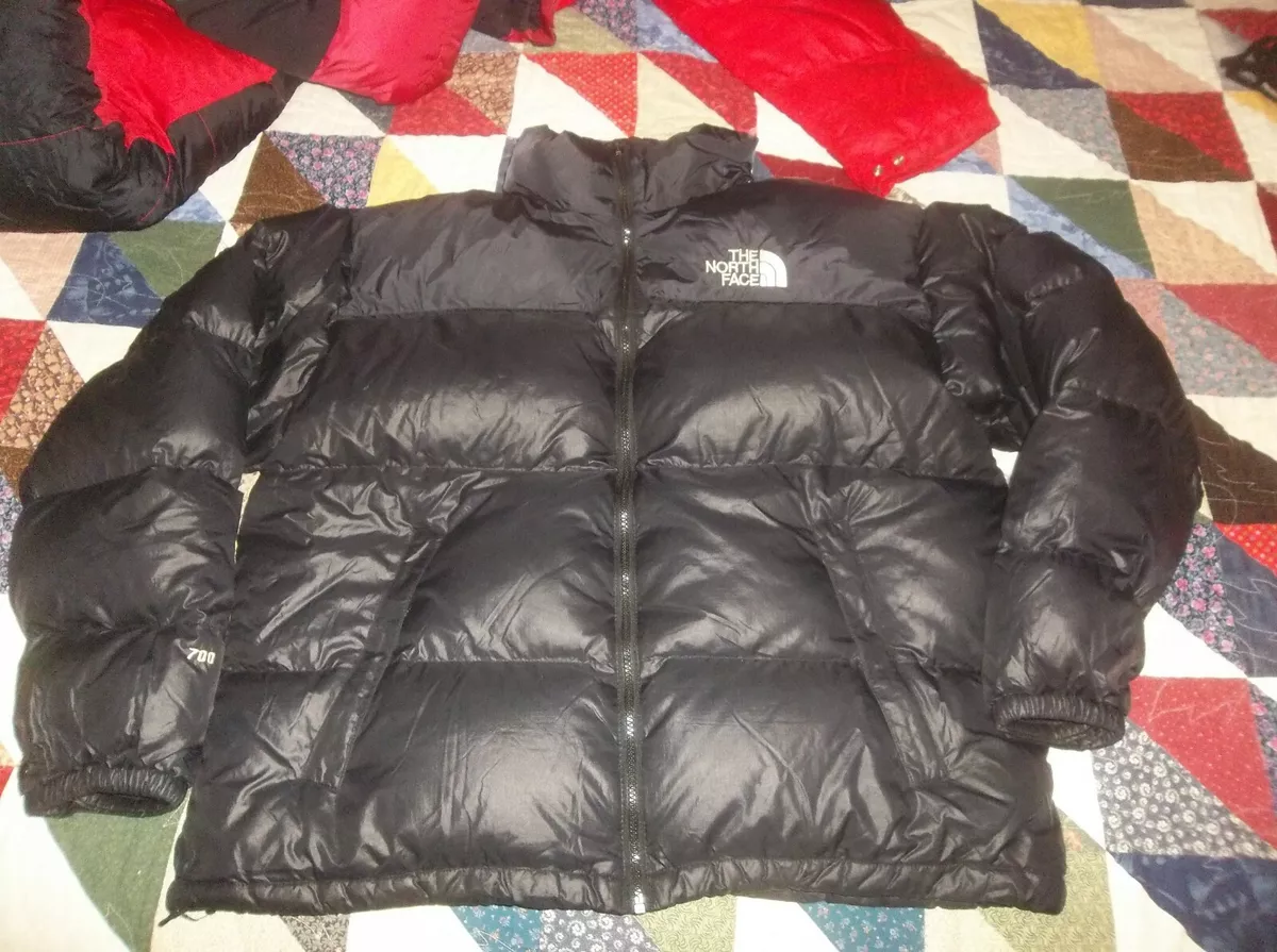 TNF The North Face Nuptse 700 Goose Down Vintage Puffer Jacket Black XXL NICE 2X
