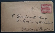 RARE 1914 Dominica Cover ties 1d stamp cancelled Portsmouth to England