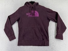 The North Face Sweater Womens Medium Burgundy Hoodie Cotton Blend Pocket