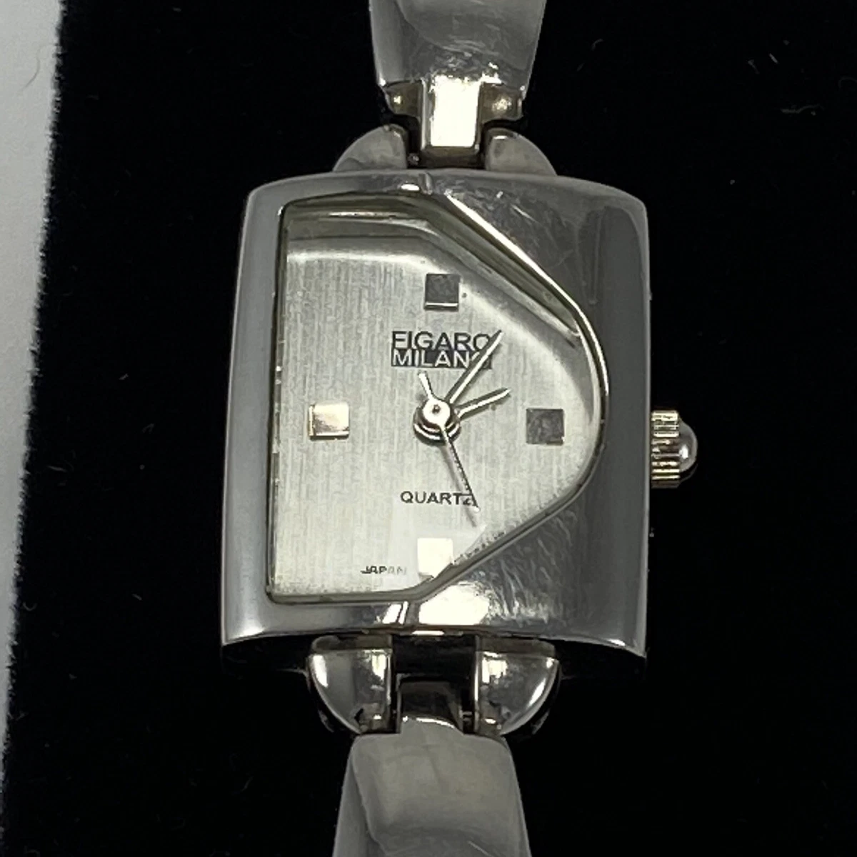 Figaro Milano Ladies Silver Quartz Watch Unique Face