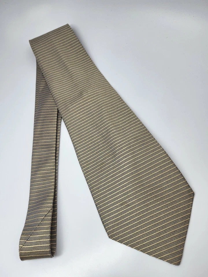 Corbata de seda Banana Republic marrón tostado rayas hombre Italia 58 x 4 Foto 2 de 4