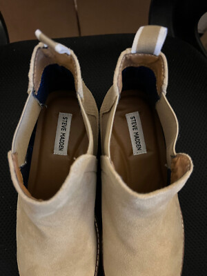 STEVE MADDEN HIGHLYTE BEIGE SUEDE CHELSEA BOOTS SIZE 10 s-l400.jpg main image 2