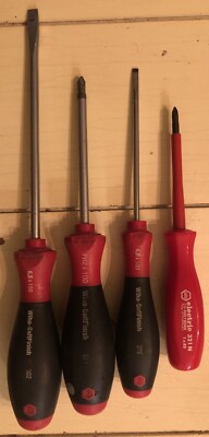 LOT (4) Wiha Soft Finish Phillips Flat Screwdriver Drivers 321N 302 311 FREE S&H