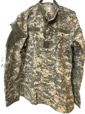 US Military ACU 'Digi' Pattern Camouflage Combat Coat Shirt Jacket Small Long