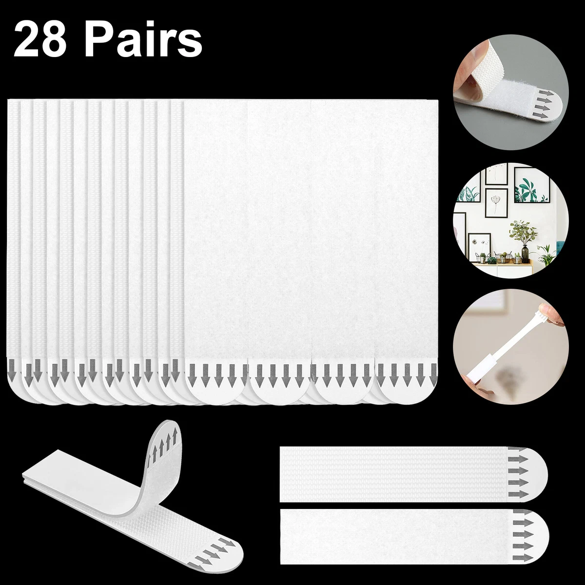 28 Pairs Heavy Duty Adhesive Command Picture Hanging Strips Large Non-Trace  Hook