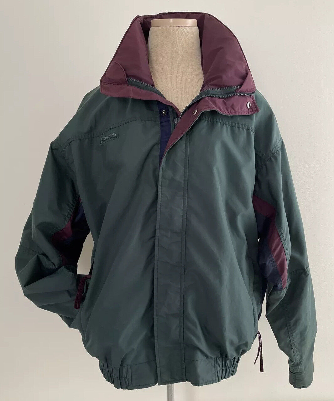 Vintage 80s-90s Columbia Bugaboo 2-In-1 Jacket Green/Maroon/Blue Sz XL  Chest 58”