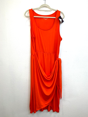 Ava & Viv Wrap Dress Stretch Knit Ava Bright Orange Sarong Skirt Size 1X New - 第 1/5 張圖片