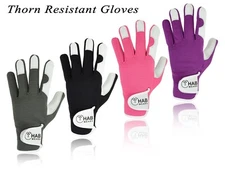 Ladies Women Leather Gardening Gloves Thorn Proof Resist Garden safety working
