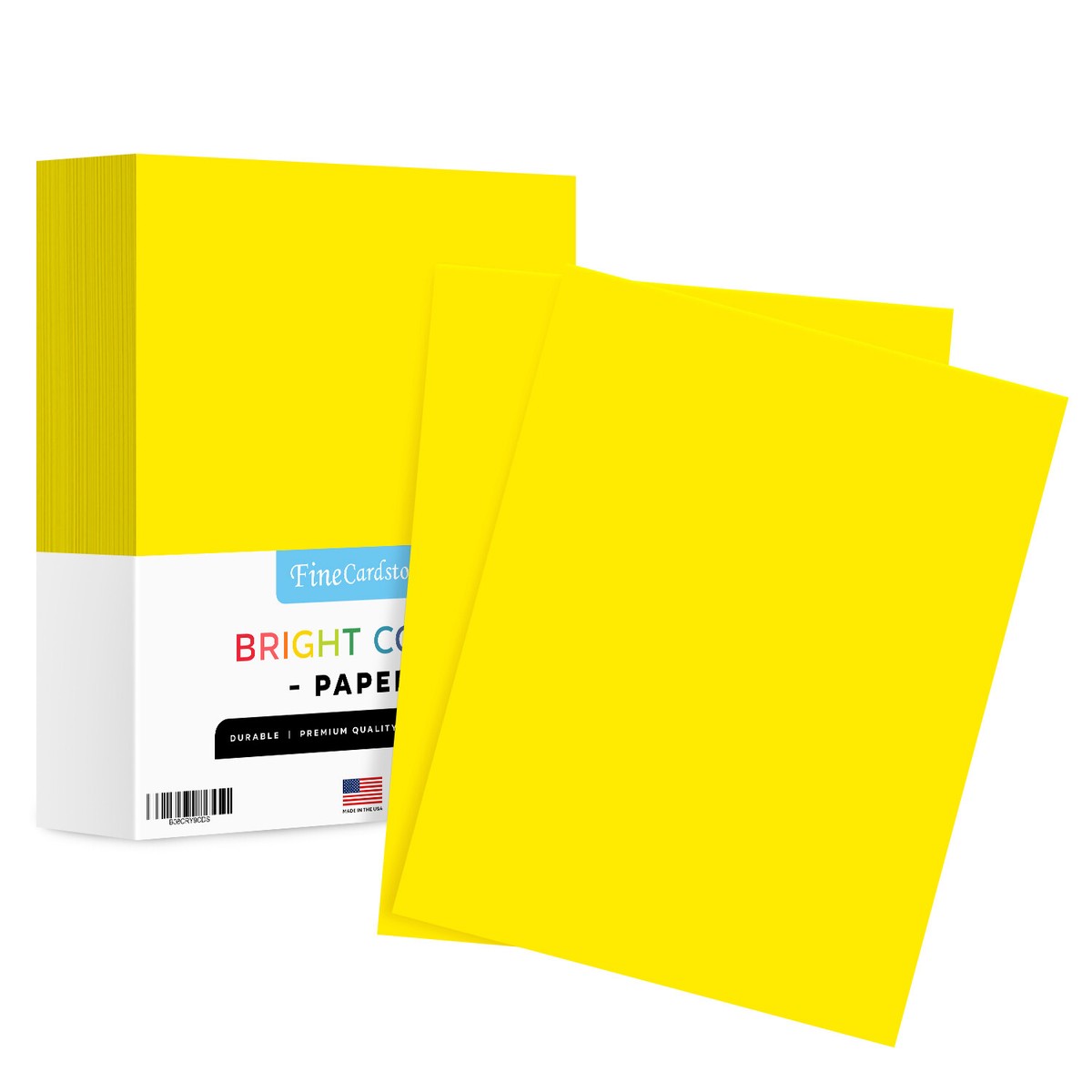 Yellow Bright Color Paper, 24lb Bond (90GSM), 8.5 x 11, 500