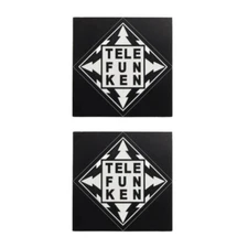 Telefunken Radio logo Badge Custom Made White on Black 38mm(1.49")X38mm(1.49")
