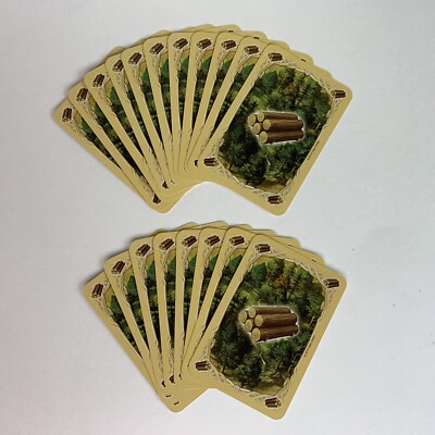 Catan (Complete Set of 'Wood' Resource Cards) Extra/Replacement Game Pieces