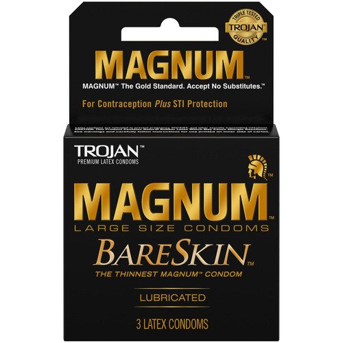 TROJAN Magnum Bareskin Lubricated Condoms, 3 Count (Pack of 1) - Picture 1 of 3
