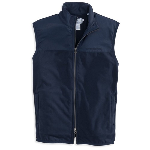 NUEVO CON ETIQUETAS Southern Tide Para hombres Navegación Azul Marino Cremallera Completa Combo Chaleco Polar Pequeño