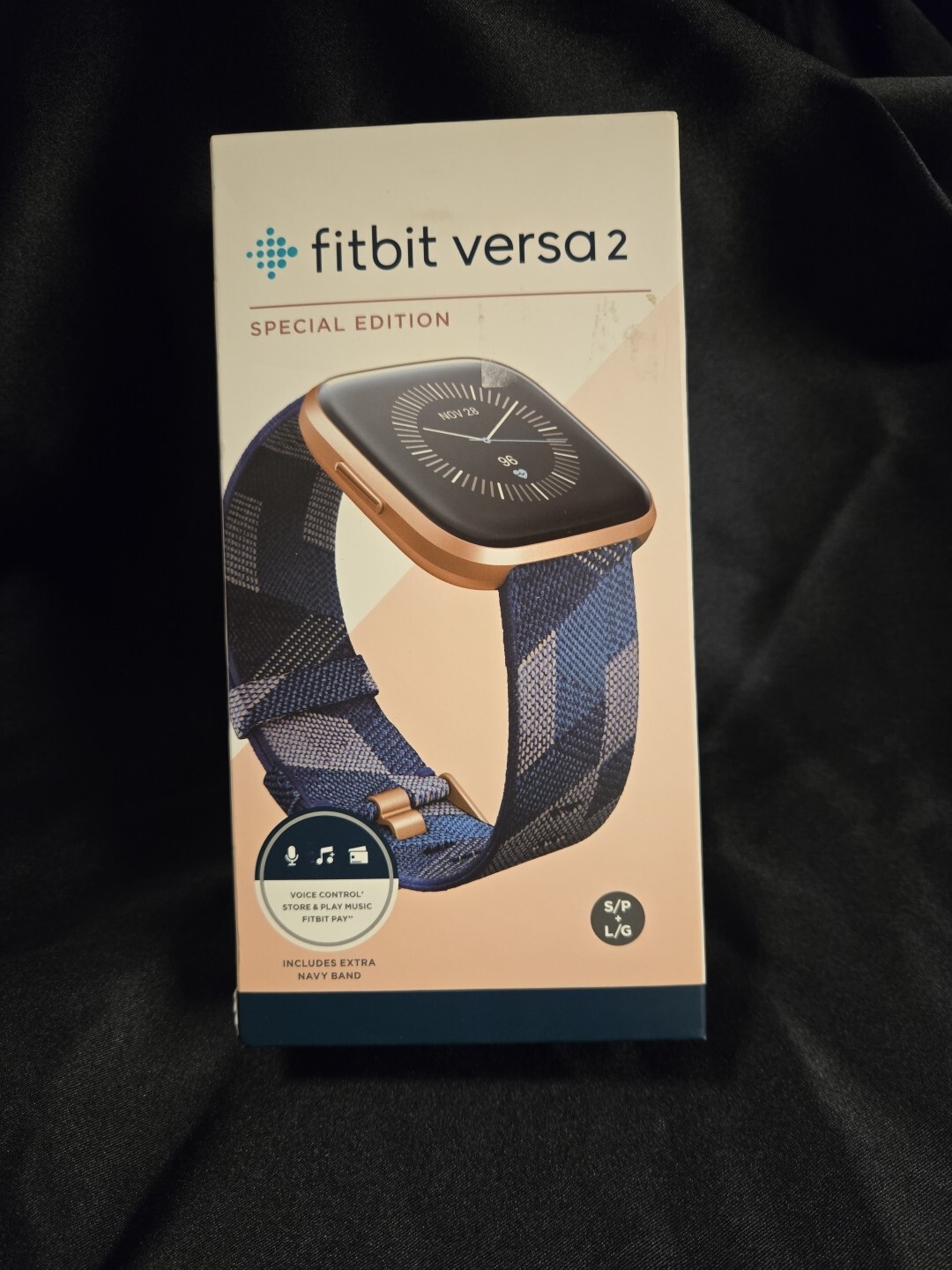 FITBIT VERSA 2 Special Edition with Navy Pink Copper Rose Bands Brand New-image