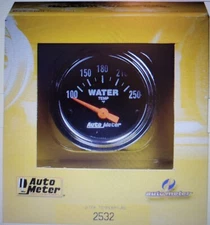 Autometer 2532 Traditional Chrome Electric Water Temperature Gauge Kit W/Sensor