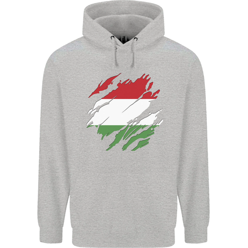 Torn Hungary Flag Hungarian Day Football Childrens Kids Hoodie - Picture 48 of 76