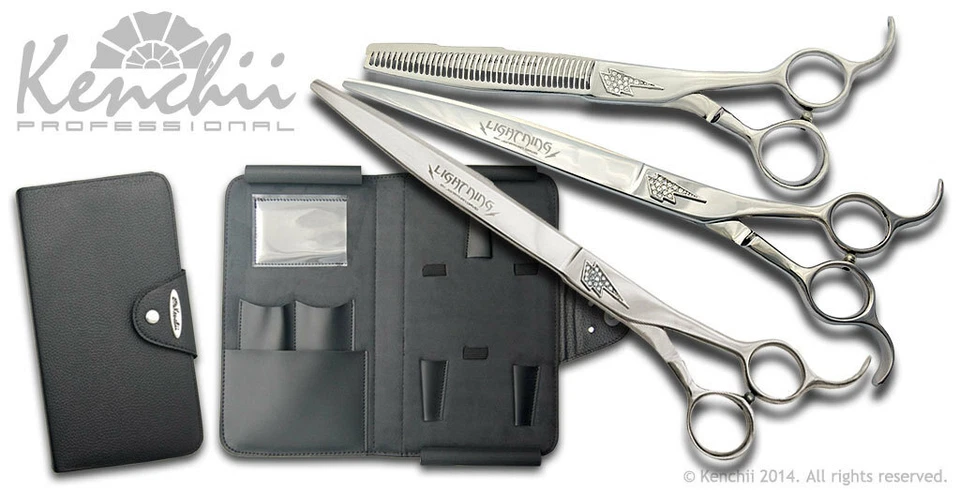 Kenchii Grooming Jonathan David Signature Shears - Straight, Curved, 40T, or Set