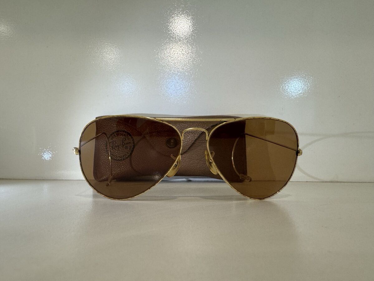 Ray-Ban B&L W1662 Chromax Brown Aviator Sunglasses Vintage Ray-Ban B&L W1662 Chromax Brown Aviator Sunglasses Vintage
