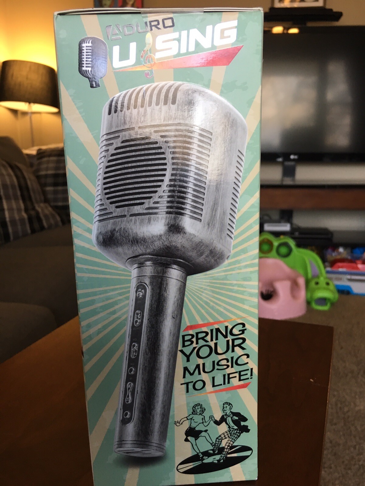 aduro u sing retro wireless karaoke mic and speaker