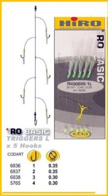 Hiro Triggers Bait Fish Meeresangeln Rig Lime Green 5 Haken versch. Hakengrößen