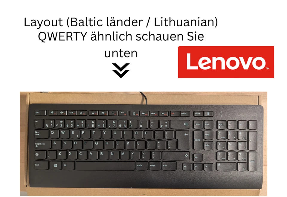 Lenovo Slim USB Keyboard  – L-B Lithuanian Baltic Keyboard Layout QWERTY - Bild 4 von 4