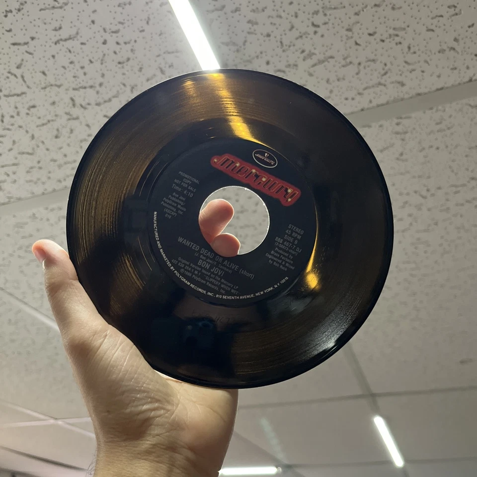 Промо Deadstock Bon Jovi - Wanted Dead Or Alive VG+ Оригинал 45 об/мин Прозрачный - Изображение 3 из 4