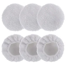 6 PCS Car Polishing Bonnet Buffing Pad Cover, 6" Wool Buffing Pads Waxer Pad