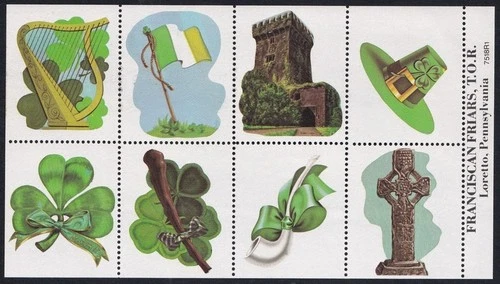 Vintage Catholic Franciscan Friars Loretto Religious Irish Souvenir Sheet