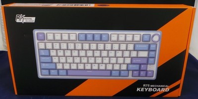Royal Kludge R75 RK mechanical gaming keyboard RGB backlit QWERTY White/Blue NEW