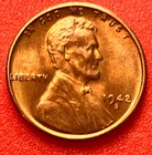 1942-S Lincoln Wheat Cent Penny GEM RED BU From an Original Bank Roll