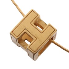 Necklace HERMES Cage d'H H-Cube Necklace GP Gold Hermes From Japan USED Good