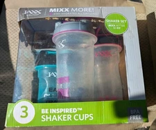 Jaxx 3 Shaker Cups Mixx More Be Inspired By Fit & Fresh NEW / 2 - 28oz, 1- 20oz