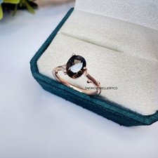 Natural Smoky Quartz Ring, Solitaire Ring, 925 Sterling Silver, Promise Ring