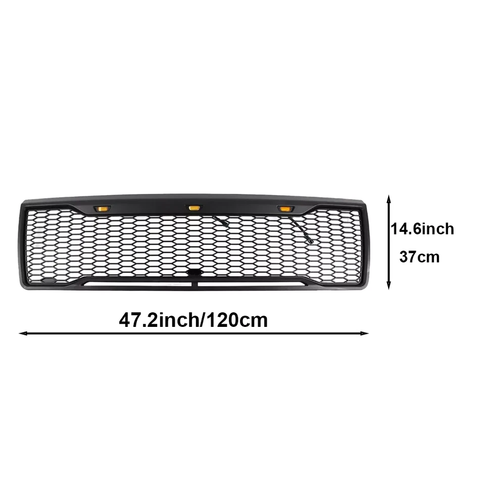 Parrilla delantera estilo malla con luces LED y letras para Ford F150 1992-1996 Foto 2 de 4