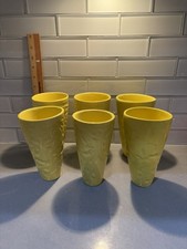  6 Bordallo Pinheiro Carmen Highball Tumblers in Yellow