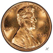 1970-S Penny Large Date Lincoln Memorial One Cent Uncirculated Coin